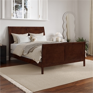 Leo & Lacey AFI Portland Full Wood Foundation Bed Frame in Walnut