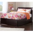 Leo & Lacey Full Storage Wood Platform Bed with Footboard in Espresso