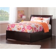 Leo & Lacey Full Storage Wood Platform Bed with Footboard in Espresso