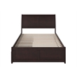 Leo & Lacey Full Storage Wood Platform Bed with Footboard in Espresso