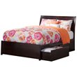 Leo & Lacey Full Storage Wood Platform Bed with Footboard in Espresso