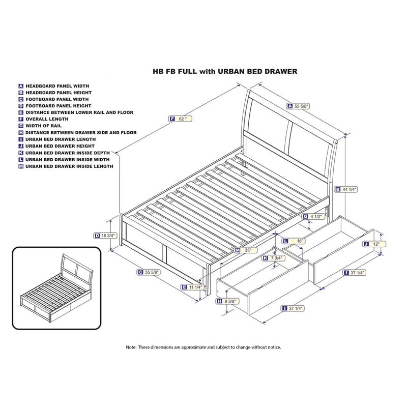 Leo & Lacey Portland Full Storage Wood Platform Bed  in White