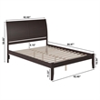 Leo & Lacey Contemporary Queen Solid Wood Platform Bed in Espresso