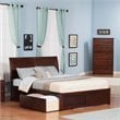 Leo & Lacey Urban Queen Storage Platform Bed in Walnut
