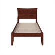 Leo & Lacey Solid Wood Twin XL Platform Bed with Charging USB in Walnut