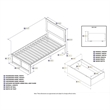 Leo & Lacey Transitional Solid Wood Urban Twin XL Storage Platform Bed in Walnut