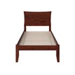 Leo & Lacey Transitional Solid Wood Twin Platform Bed with USB Charger in Walnut