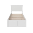 Leo & Lacey Transitional Solid Wood Twin Trundle Platform Bed in White