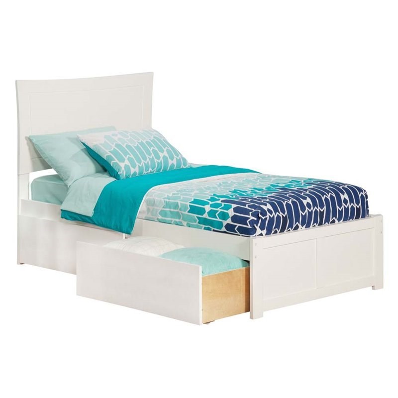 Leo & Lacey Urban Twin Storage Platform Bed in White