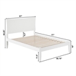 Leo & Lacey Transitional Solid Wood Full Platform Bed with Charging USB in White
