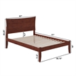 Leo & Lacey Transitional Solid Wood Full Platform Bed w/ Charging USB in Walnut