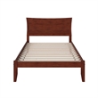 Leo & Lacey Transitional Solid Wood Full Platform Bed w/ Charging USB in Walnut