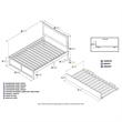 Leo & Lacey Transitional Solid Wood Full Platform Bed with Twin Trundle in White