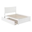Leo & Lacey Transitional Solid Wood Full Platform Bed with Twin Trundle in White