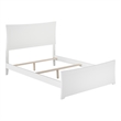 Leo & Lacey Modern Solid Wood Full Bed with Footboard with USB Charger in White