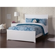 Leo & Lacey Modern Solid Wood Full Bed with Footboard with USB Charger in White