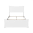 Leo & Lacey Modern Solid Wood Full Bed with Footboard with USB Charger in White
