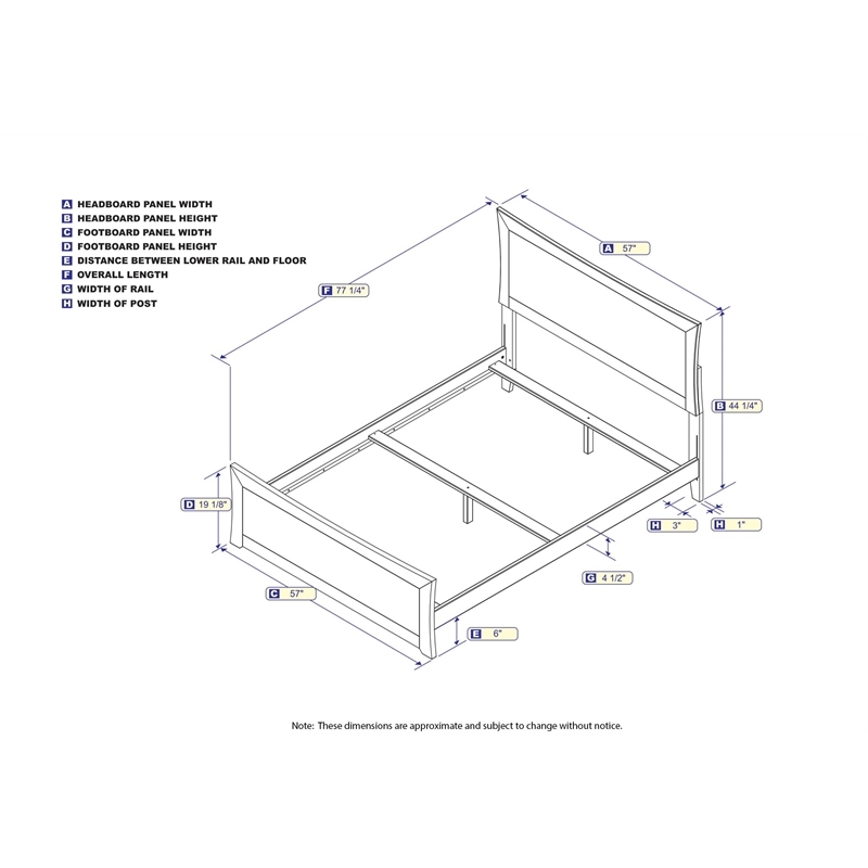 Leo & Lacey Modern Solid Wood Full Bed with Footboard with USB Charger in White