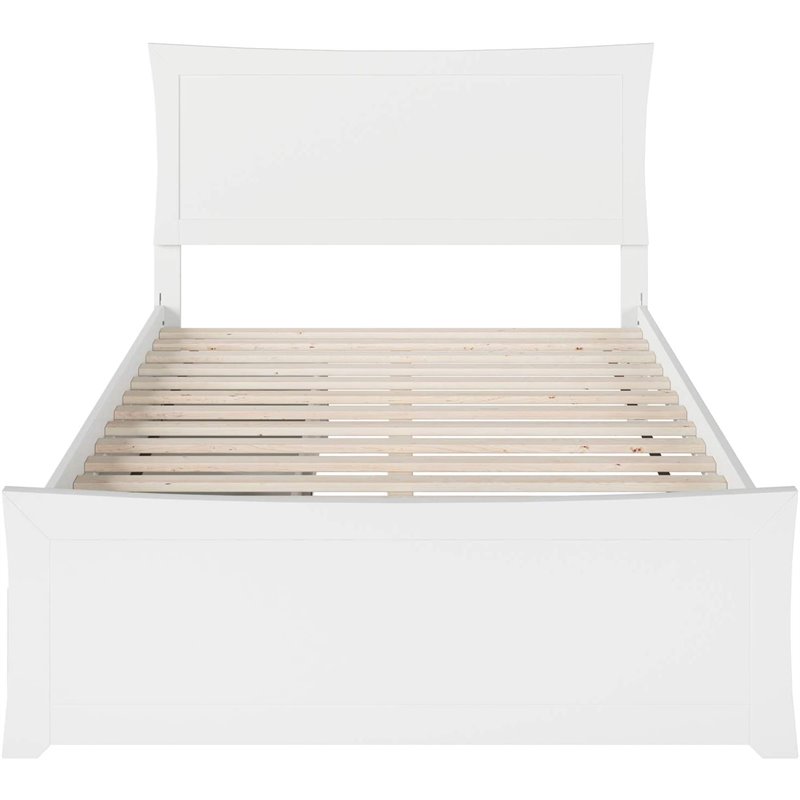 Leo & Lacey Modern Solid Wood Urban Full Storage Platform Bed in White