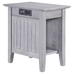 Leo & Lacey Chair Side Table with Charger Driftwood Grey