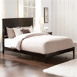 Leo & Lacey Contemporary Queen Solid Wood Foundation Bed in Espresso