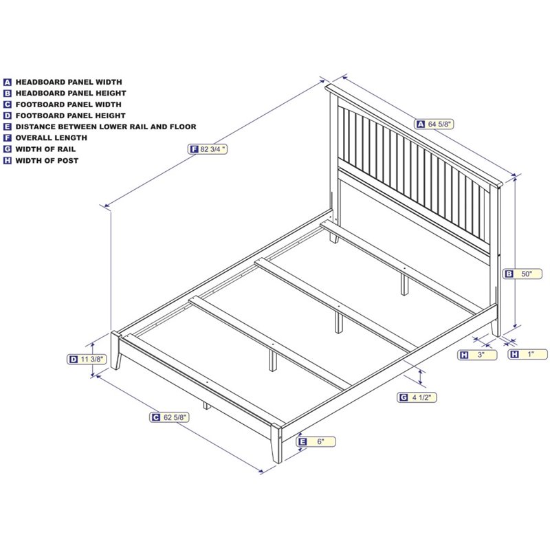 Leo & Lacey Contemporary Queen Solid Wood Foundation Bed in Espresso