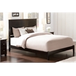Leo & Lacey Contemporary Queen Solid Wood Foundation Bed in Espresso