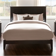 Leo & Lacey Contemporary King Solid Wood Foundation Bed in Espresso