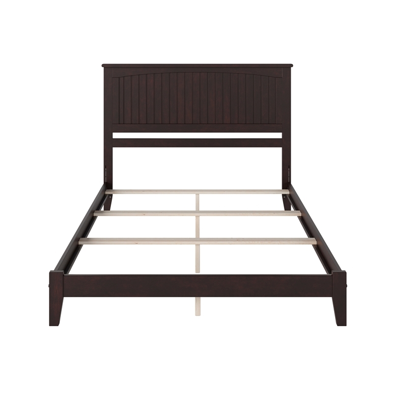 Leo & Lacey Contemporary King Solid Wood Foundation Bed in Espresso