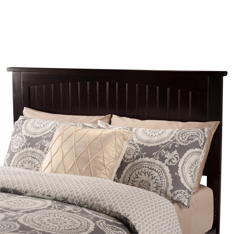 Leo & Lacey Contemporary King Solid Wood Foundation Bed in Espresso