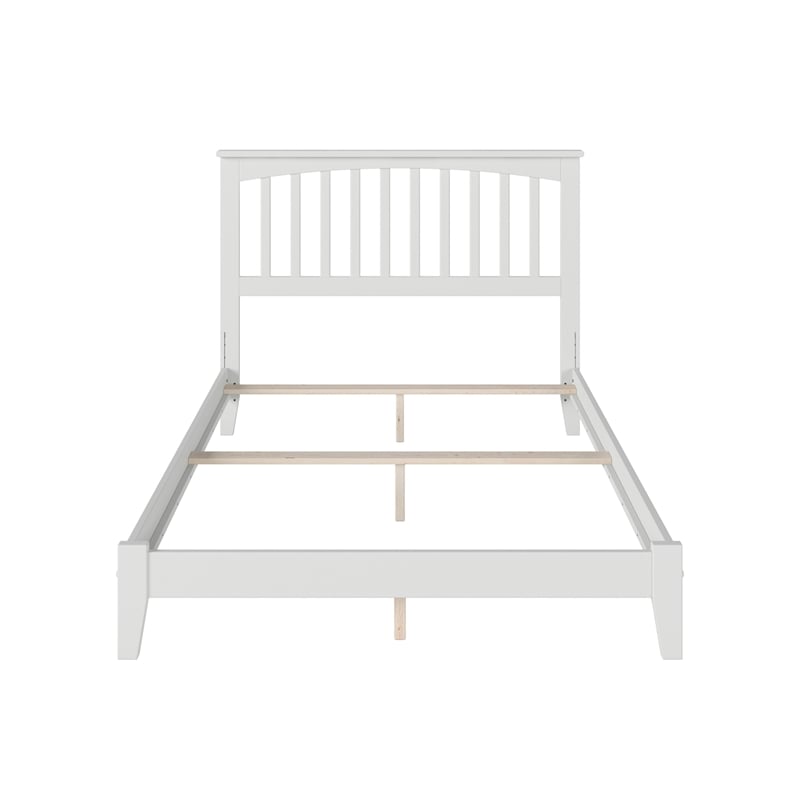 Leo & Lacey Contemporary Full Solid Wood Foundation Bed in White