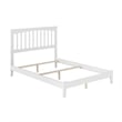 Leo & Lacey Contemporary Full Solid Wood Foundation Bed in White