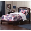 Leo & Lacey Contemporary Twin XL Solid Wood Foundation Bed in Espresso