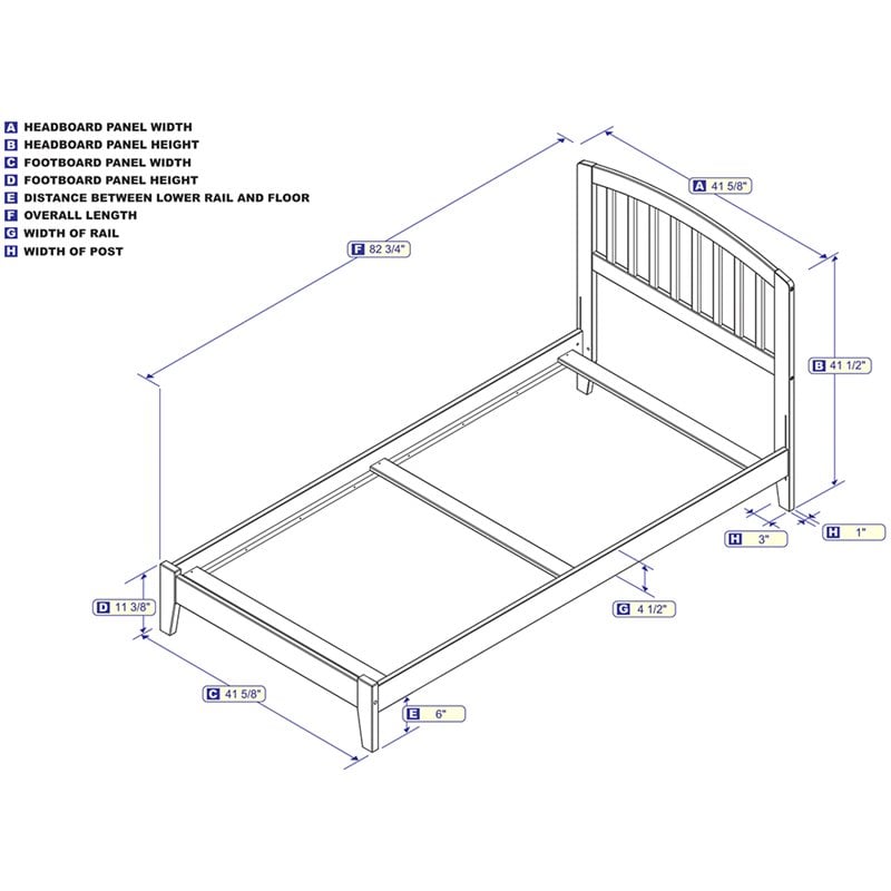 Leo & Lacey Contemporary Twin XL Solid Wood Foundation Bed in Espresso