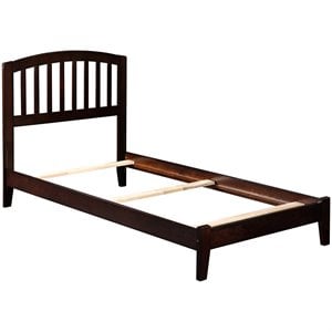 Leo & Lacey Contemporary Twin XL Solid Wood Foundation Bed in Espresso
