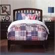 Leo & Lacey Contemporary Twin Solid Wood Foundation Bed in Espresso