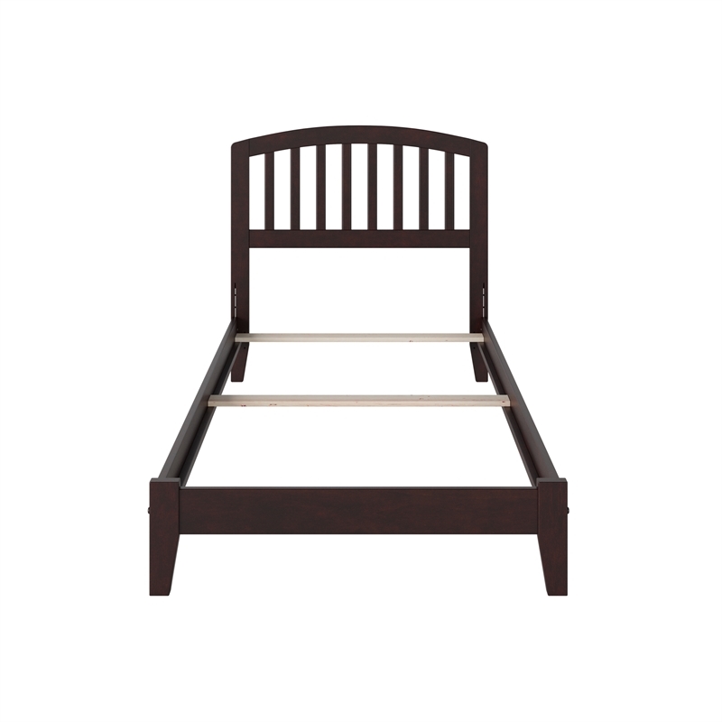 Leo & Lacey Contemporary Twin Solid Wood Foundation Bed in Espresso