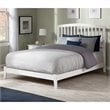 Leo & Lacey Contemporary Queen Solid Wood Foundation Bed in White