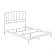 Leo & Lacey Contemporary Queen Solid Wood Foundation Bed in White