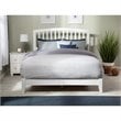 Leo & Lacey Contemporary Queen Solid Wood Foundation Bed in White