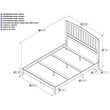 Leo & Lacey Contemporary Queen Solid Wood Foundation Bed in White