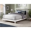 Leo & Lacey Contemporary Queen Solid Wood Foundation Bed in White