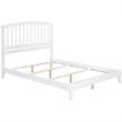 Leo & Lacey Contemporary Queen Solid Wood Foundation Bed in White
