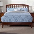 Leo & Lacey Contemporary King Solid Wood Foundation Bed in Walnut