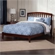Leo & Lacey Contemporary King Solid Wood Foundation Bed in Walnut