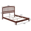 Leo & Lacey Contemporary King Solid Wood Foundation Bed in Walnut