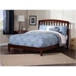 Leo & Lacey Contemporary King Solid Wood Foundation Bed in Walnut