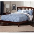 Leo & Lacey Contemporary King Solid Wood Foundation Bed in Walnut