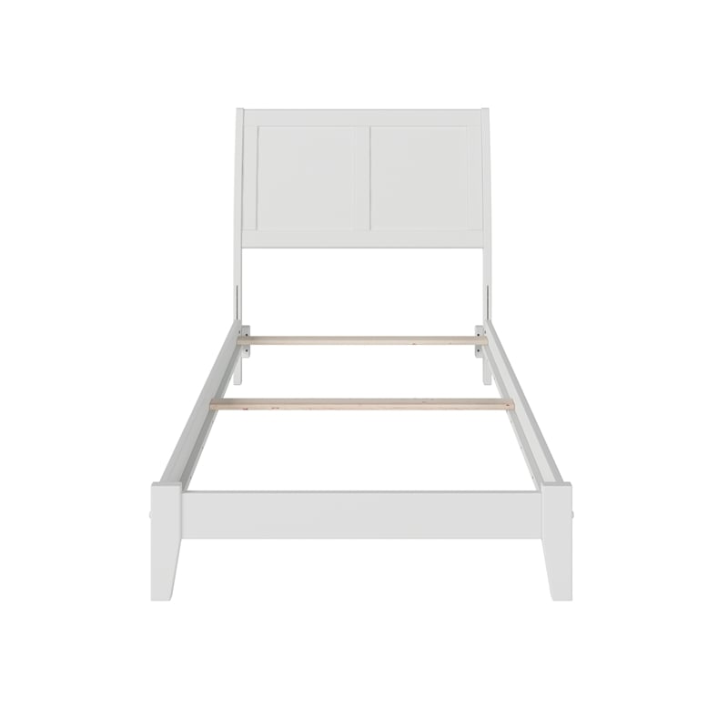 Leo & Lacey Contemporary Twin XL Solid Wood Foundation Bed in White