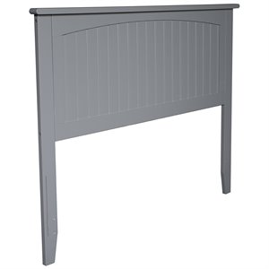 Leo & Lacey Modern Wood Full Panel Headboard with Turbo Charger in Gray